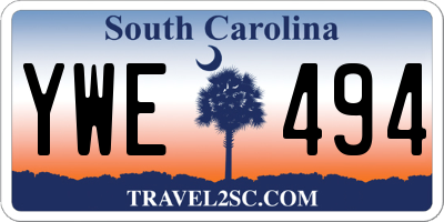 SC license plate YWE494