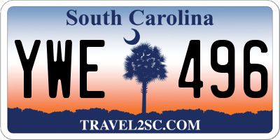 SC license plate YWE496