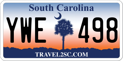 SC license plate YWE498