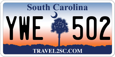 SC license plate YWE502