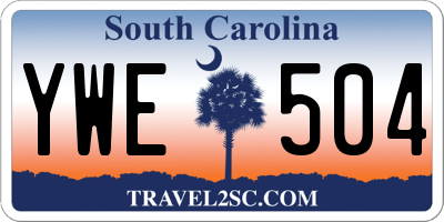 SC license plate YWE504