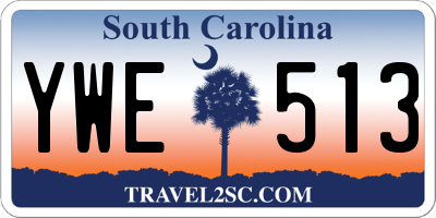 SC license plate YWE513