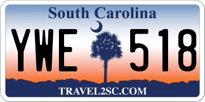 SC license plate YWE518