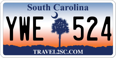 SC license plate YWE524
