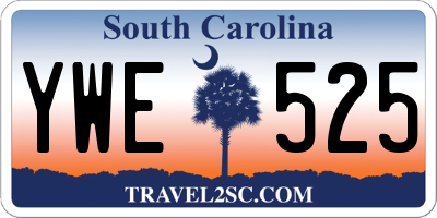 SC license plate YWE525