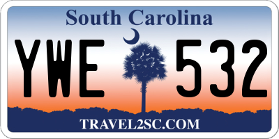 SC license plate YWE532