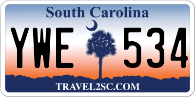 SC license plate YWE534