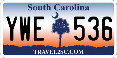 SC license plate YWE536
