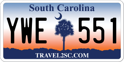 SC license plate YWE551