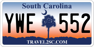 SC license plate YWE552