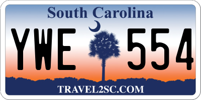 SC license plate YWE554