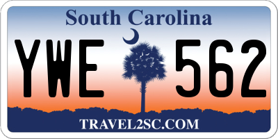 SC license plate YWE562