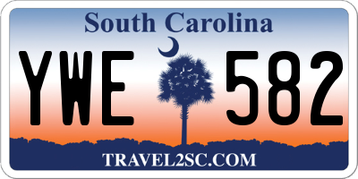 SC license plate YWE582