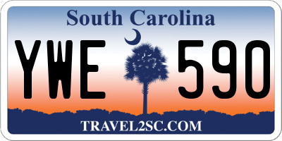 SC license plate YWE590