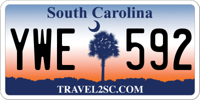SC license plate YWE592