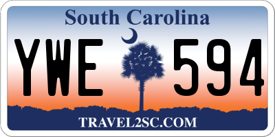 SC license plate YWE594