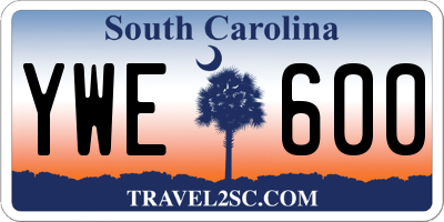 SC license plate YWE600