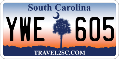 SC license plate YWE605