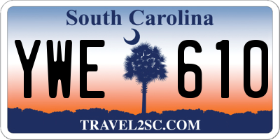 SC license plate YWE610