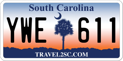 SC license plate YWE611