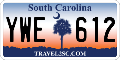 SC license plate YWE612