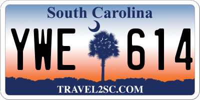 SC license plate YWE614