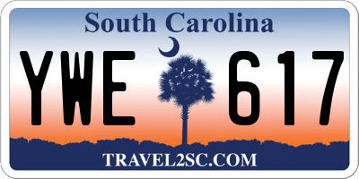 SC license plate YWE617