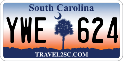 SC license plate YWE624
