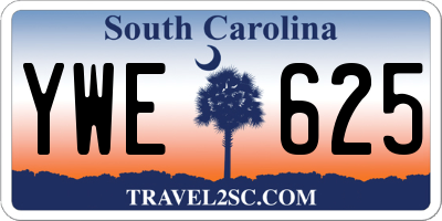 SC license plate YWE625