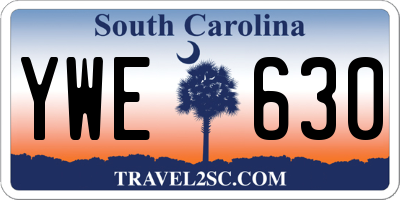SC license plate YWE630