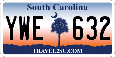 SC license plate YWE632