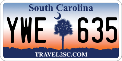 SC license plate YWE635