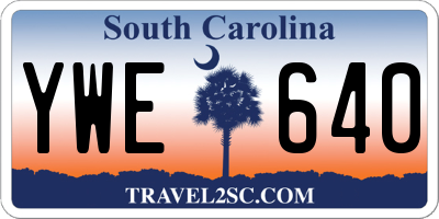 SC license plate YWE640