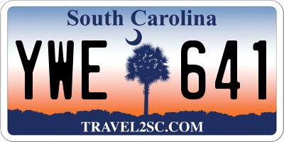 SC license plate YWE641
