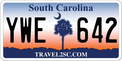 SC license plate YWE642