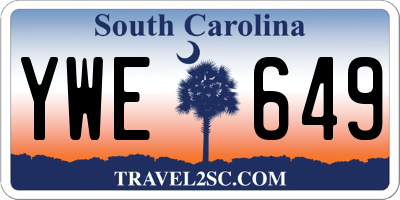SC license plate YWE649