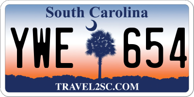 SC license plate YWE654