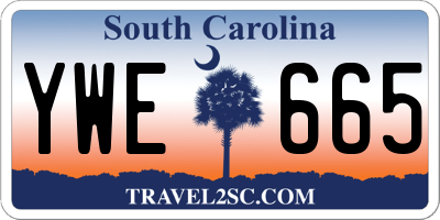 SC license plate YWE665