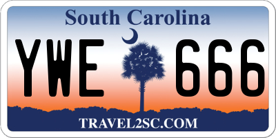 SC license plate YWE666