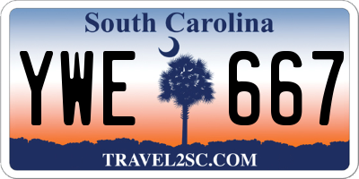 SC license plate YWE667