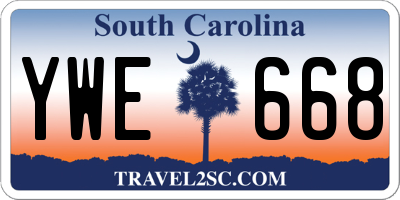 SC license plate YWE668