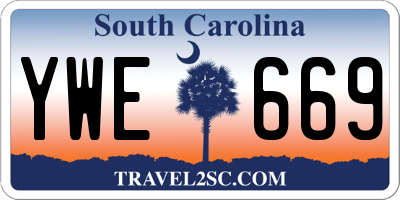 SC license plate YWE669