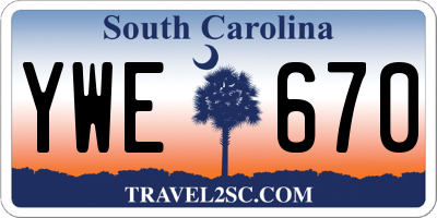 SC license plate YWE670