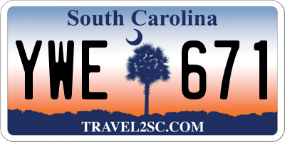 SC license plate YWE671