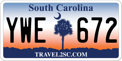 SC license plate YWE672