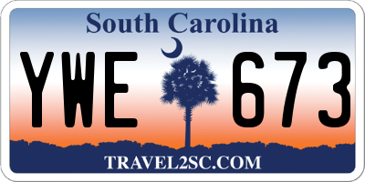 SC license plate YWE673