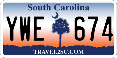 SC license plate YWE674