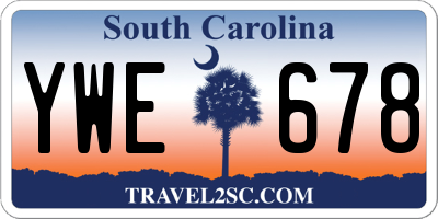 SC license plate YWE678