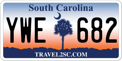 SC license plate YWE682