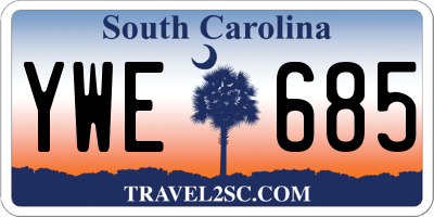SC license plate YWE685